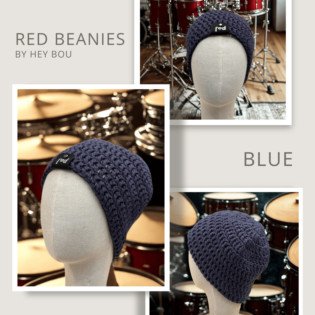 Hey Bou Beanie Handmade Beanies - Red For Your Head by Hey Bou Red Cymbals Handmade Beanie - Red For Your Head