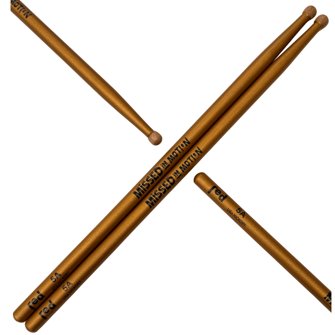 Red Cymbals Drum Sticks Red Drumsticks Limited Edition Missed in Motion Sticks Red Drumsticks Limited Edition Missed in Motion Sticks