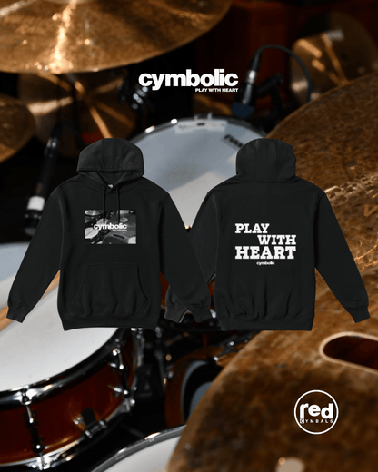 Red Cymbals Hoodie Cymbolic 'Play With Heart' Graphic Hoodie or Tshirt Cymbolic 'Play With Heart' Graphic Hoodie or Tshirt