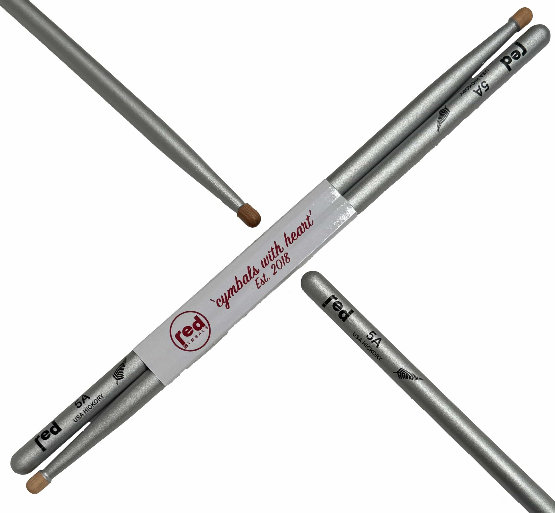 Red Cymbals Drum Sticks Red Drumsticks Silver Fern Sticks Black or Silver Red Drumsticks Silver Fern Sticks Black or Silver