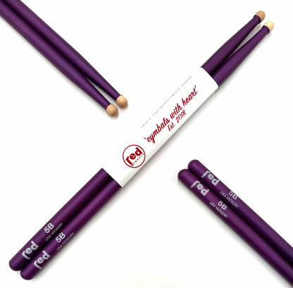 Red Cymbals Drum Sticks Red Drumsticks Colour Series multiple sizes Red Cymbals Colour Series Red & Purple Drumsticks 