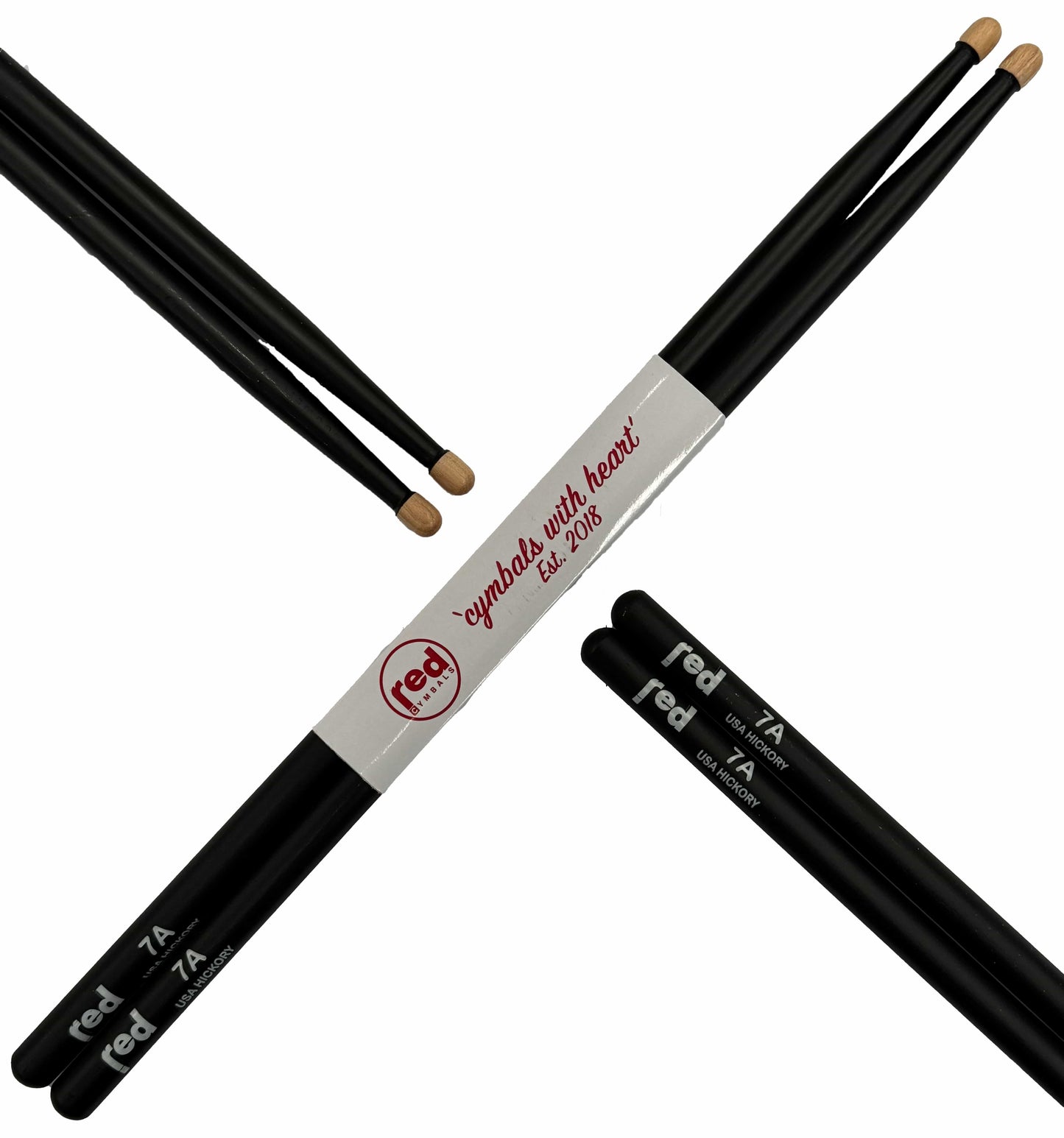 Red Cymbals Drum Sticks Red Drumsticks Colour Series multiple sizes Red Cymbals Colour Series Red & Purple Drumsticks 