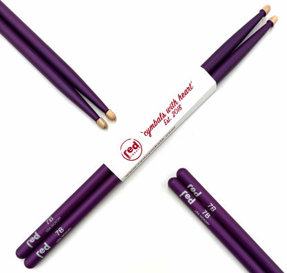 Red Cymbals Drum Sticks Red Drumsticks Colour Series multiple sizes Red Cymbals Colour Series Red & Purple Drumsticks 