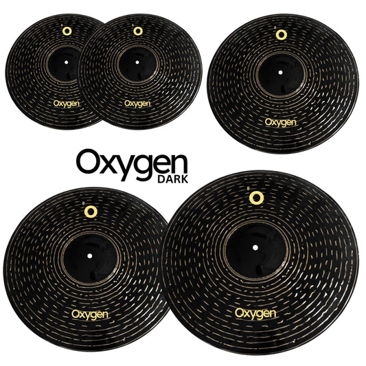 Red Cymbals Oxygen Series Dark Cymbal Set Red Cymbals Elements: Oxygen Dark B8 5 piece set + 20" bag Red Cymbals Elements: Oxygen Dark B8 5 piece set + 20" bag