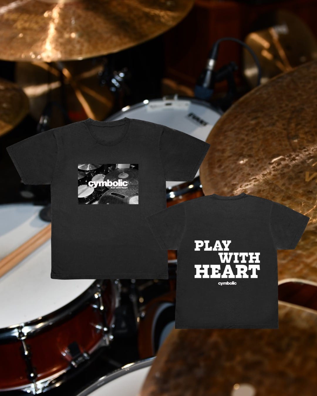 Red Cymbals Hoodie Cymbolic 'Play With Heart' Graphic Hoodie or Tshirt Cymbolic 'Play With Heart' Graphic Hoodie or Tshirt