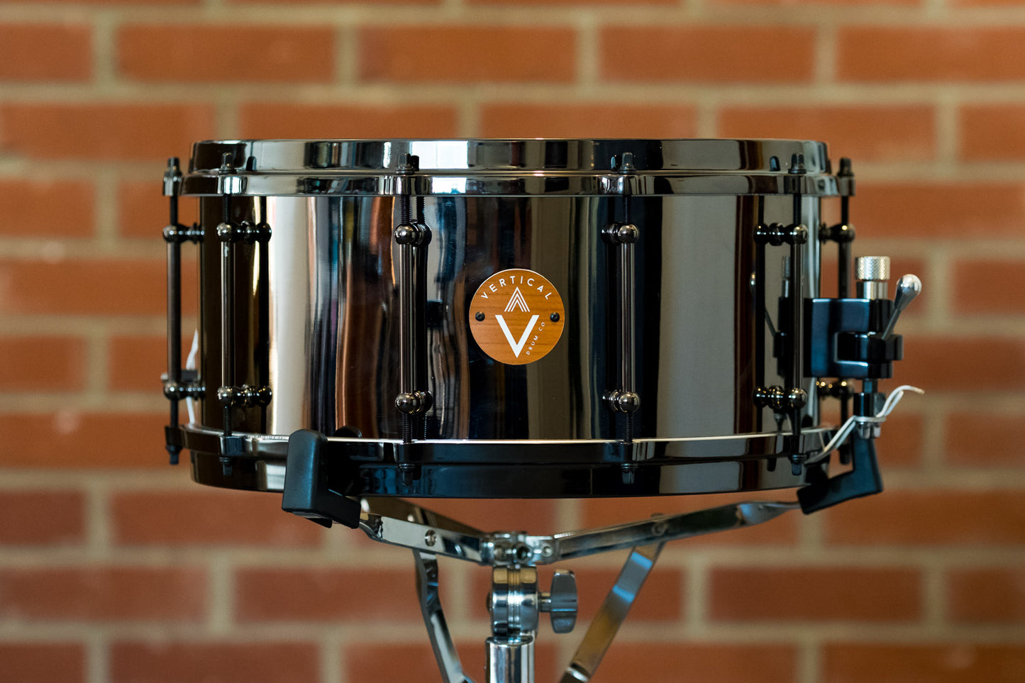 Vertical Drum Co. Bridge 6.5×14” Black Nickel/Brass Snare Drum Black