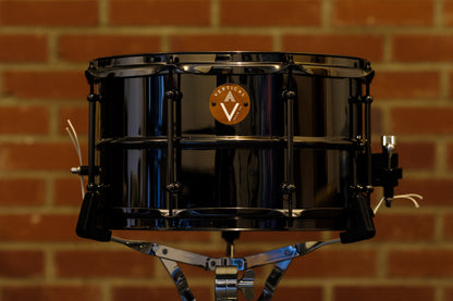 Vertical Drum Co. Chorus 8×14” Beaded Black Nickel/Brass Snare Drum Black with Trick Throw