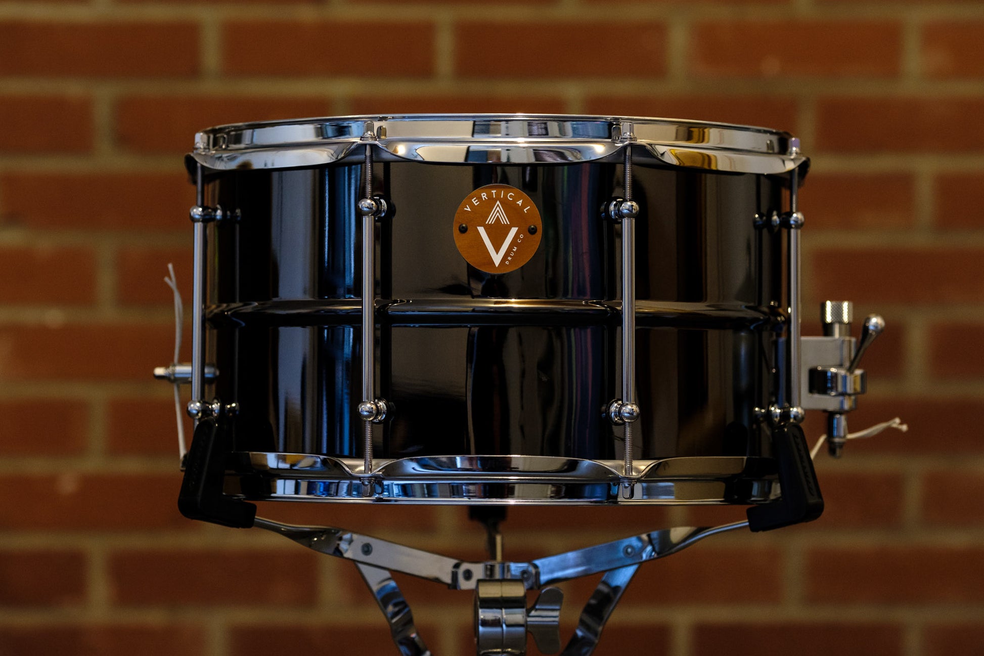 Vertical Drum Co. Chorus 8×14” Beaded Black Nickel/Brass Snare Drum Chrome with Trick Throw