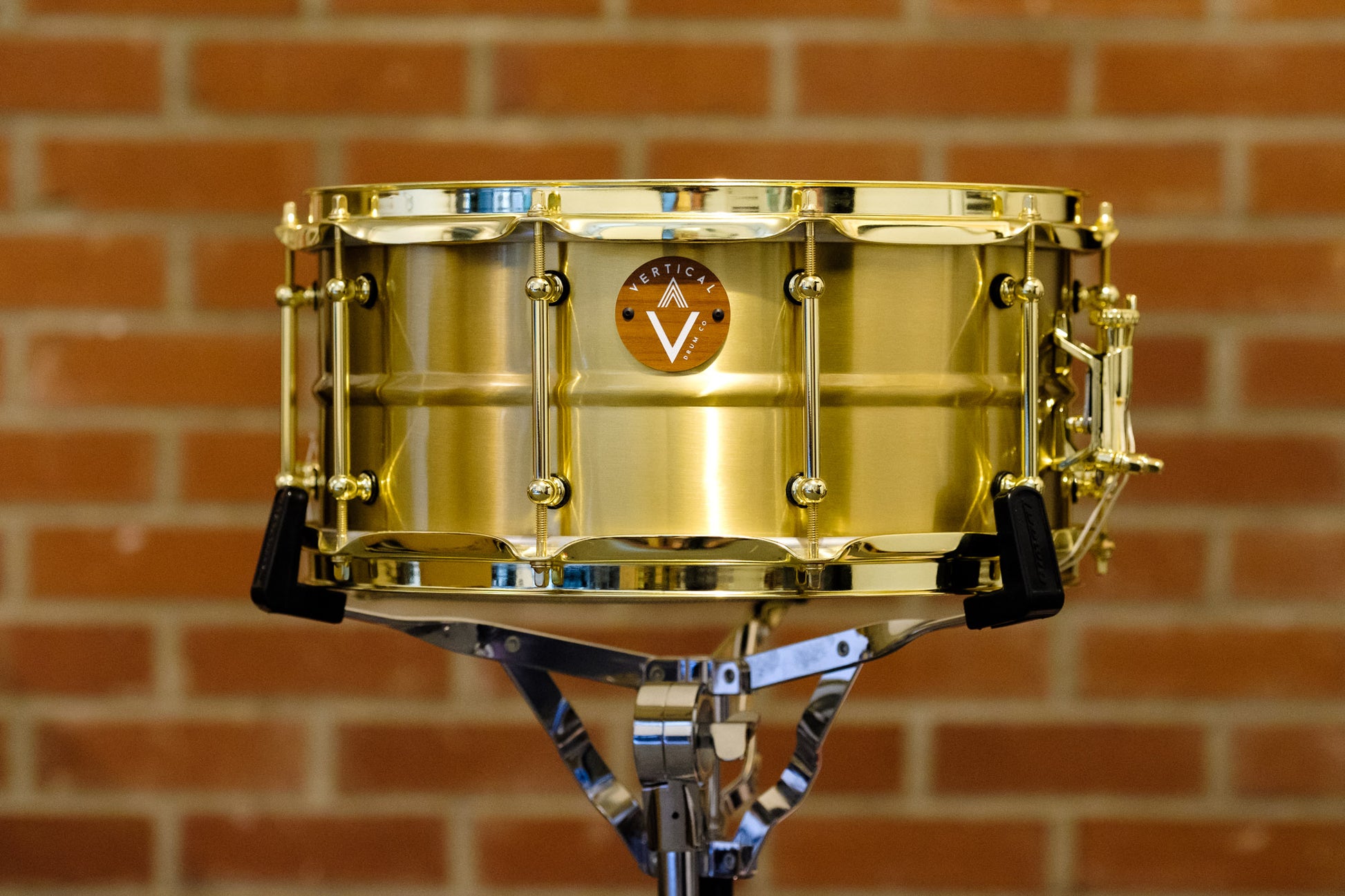 Vertical Drum Co. Refrain 6.5×14" Raw Brass Snare Drum Brass with Inde Throw