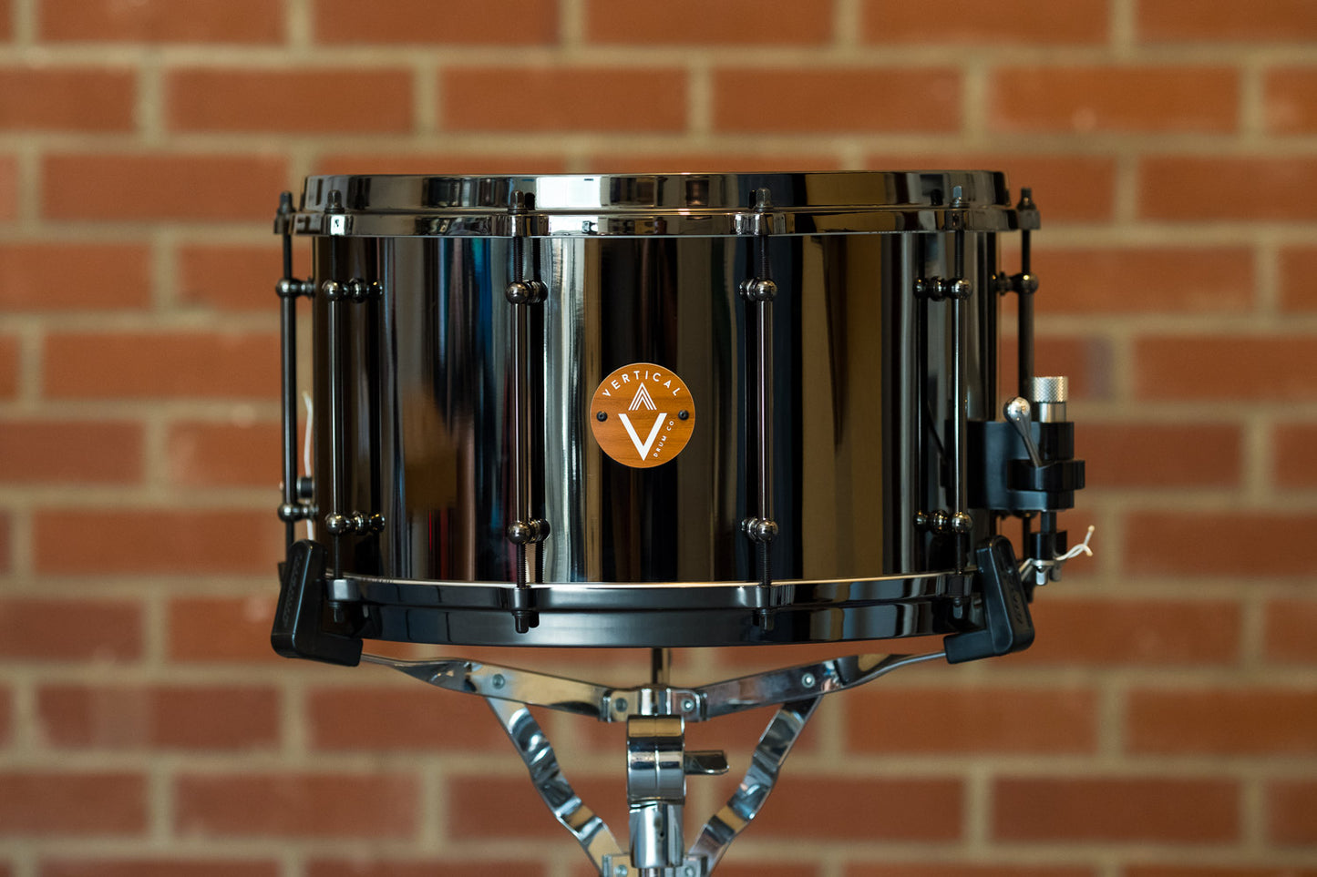 Vertical Drum Co. Vamp 8×14” Black Nickel/Brass Snare Drum Black