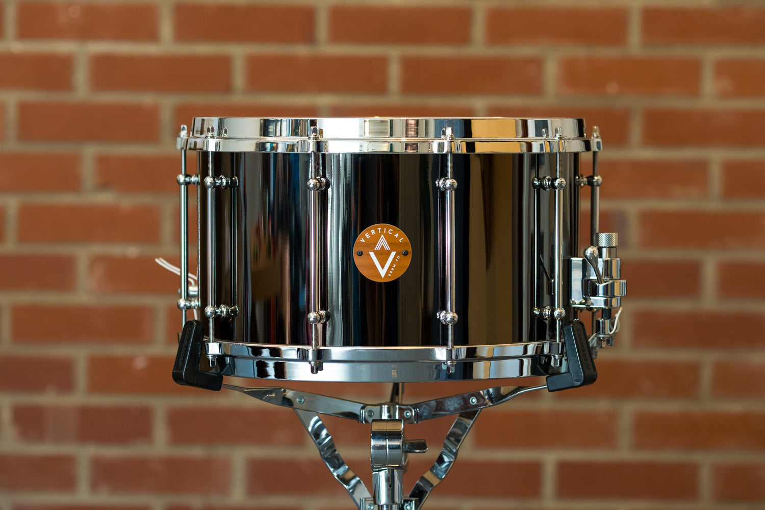 Vertical Drum Co. Vamp 8×14” Black Nickel/Brass Snare Drum Chrome