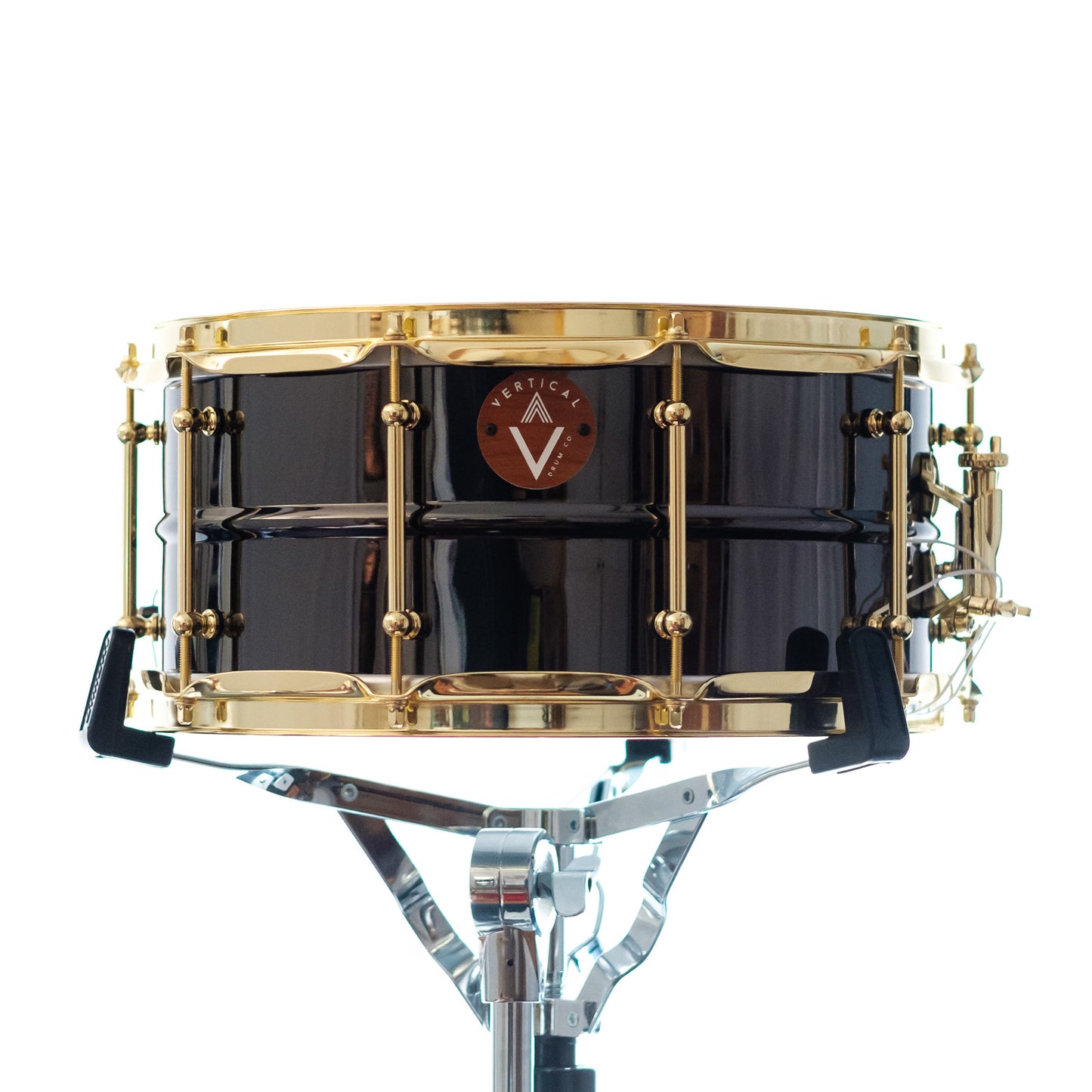 Vertical Drum Co. Verse 6.5×14” Beaded Black Nickel/Brass Snare Drum Brass with Inde Throw
